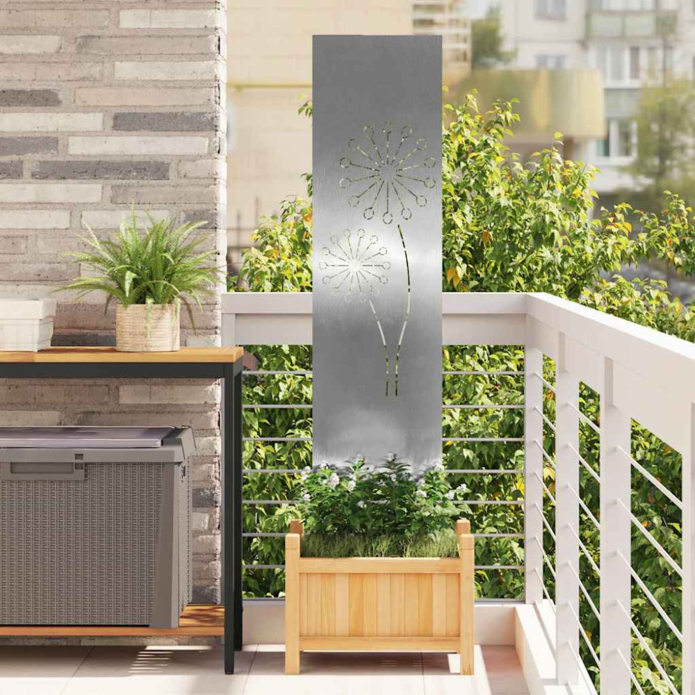 Produktbild för Trädgårds integritetsskärm Silver 32 x 140 cm Rostfritt stål