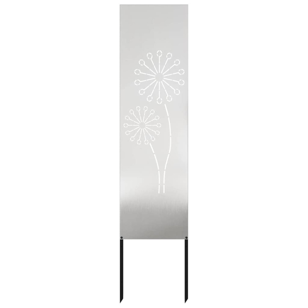 Produktbild för Trädgårds integritetsskärm Silver 32 x 140 cm Rostfritt stål