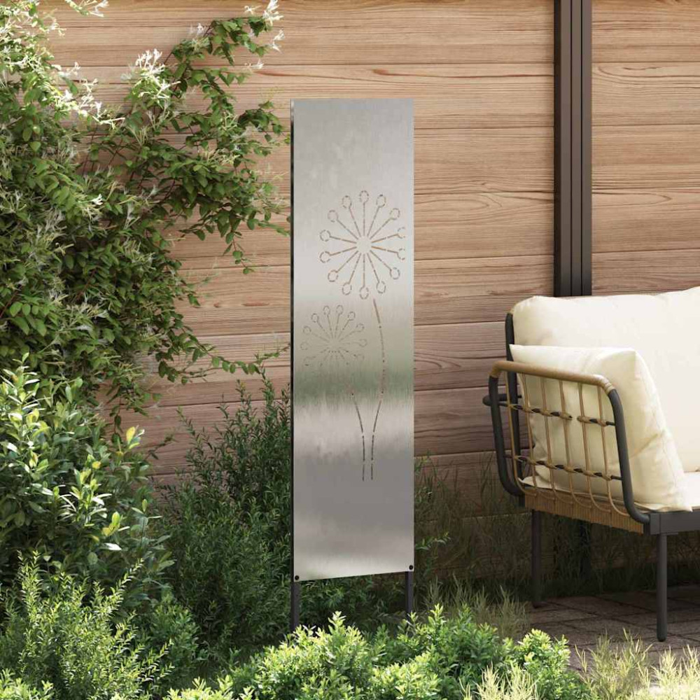 Produktbild för Trädgårds integritetsskärm Silver 32 x 140 cm Rostfritt stål