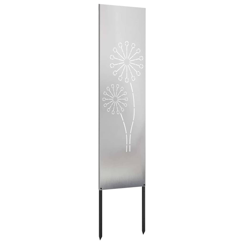 Produktbild för Trädgårds integritetsskärm Silver 32 x 140 cm Rostfritt stål
