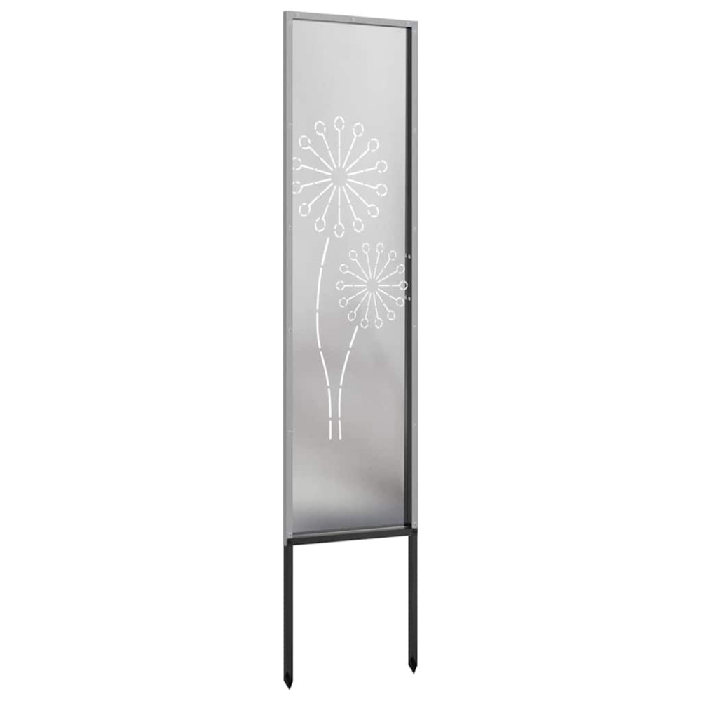 Produktbild för Trädgårds integritetsskärm Silver 32 x 140 cm Rostfritt stål