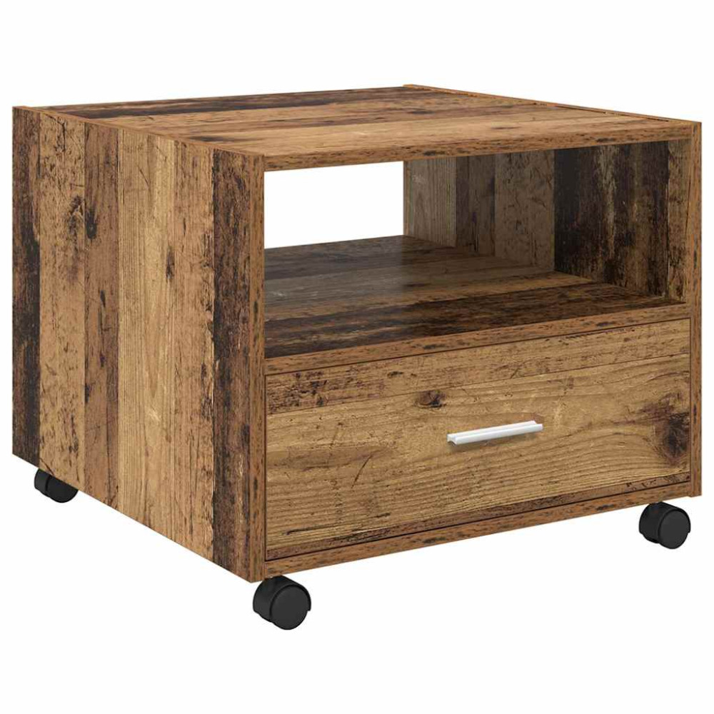 Produktbild för Kaffeebord med låda Gammalt trä 55 x 55 x 45cm Konstruerat trä