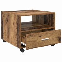 Produktbild för Kaffeebord med låda Gammalt trä 55 x 55 x 45cm Konstruerat trä