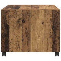 Produktbild för Kaffeebord med låda Gammalt trä 55 x 55 x 45cm Konstruerat trä