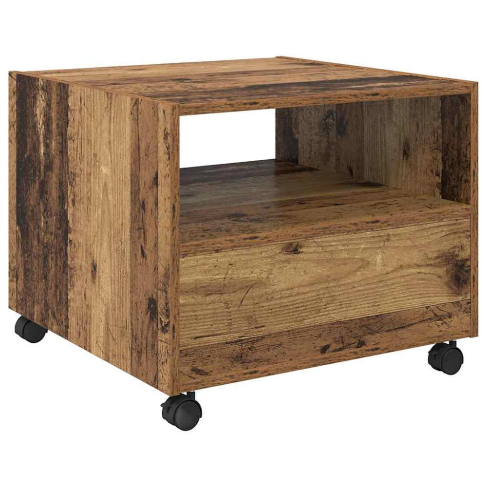 Produktbild för Kaffeebord med låda Gammalt trä 55 x 55 x 45cm Konstruerat trä