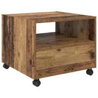 Produktbild för Kaffeebord med låda Gammalt trä 55 x 55 x 45cm Konstruerat trä