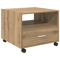 Produktbild för Kaffeebord med låda Artisan Ek 55 x 55 x 45cm Konstruerat trä