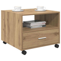 Produktbild för Kaffeebord med låda Artisan Ek 55 x 55 x 45cm Konstruerat trä