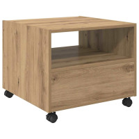 Produktbild för Kaffeebord med låda Artisan Ek 55 x 55 x 45cm Konstruerat trä