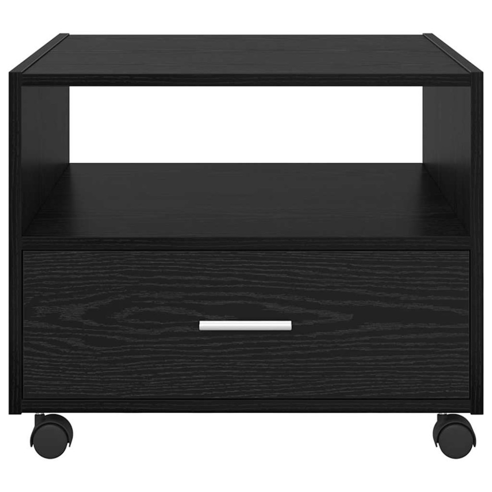 Produktbild för Kaffeebord med låda Svart Ek 55 x 55 x 45cm Konstruerat trä