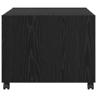 Produktbild för Kaffeebord med låda Svart Ek 55 x 55 x 45cm Konstruerat trä
