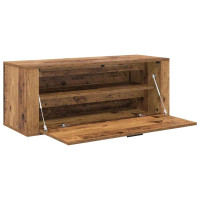 Produktbild för Skoskåp med hylla Gammalt trä 100 x 35 x 38 cm Konstruerat trä