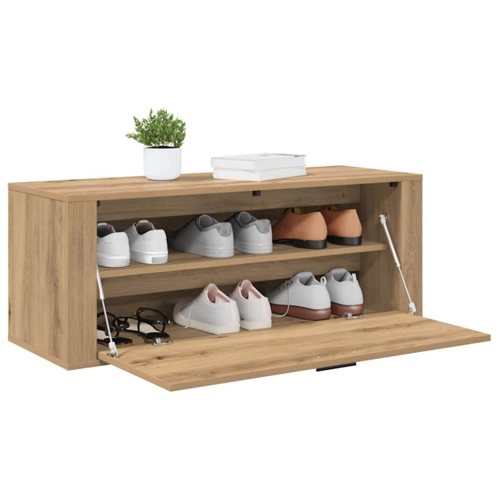 Produktbild för Skoskåp med hylla artisan ek 100 x 35 x 38 cm Konstruerat trä