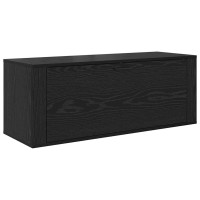 Produktbild för Skoskåp med hylla Svart ek 100 x 35 x 38 cm Konstruerat trä