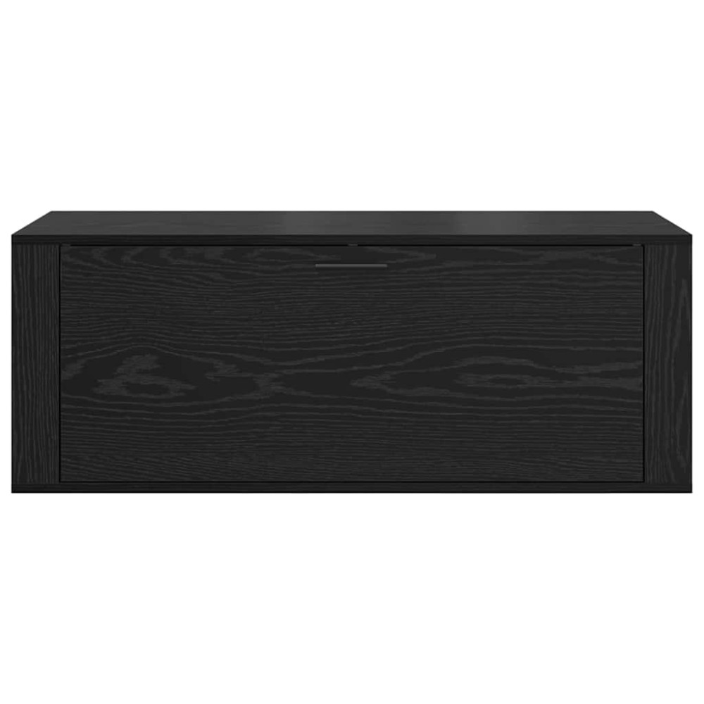 Produktbild för Skoskåp med hylla Svart ek 100 x 35 x 38 cm Konstruerat trä