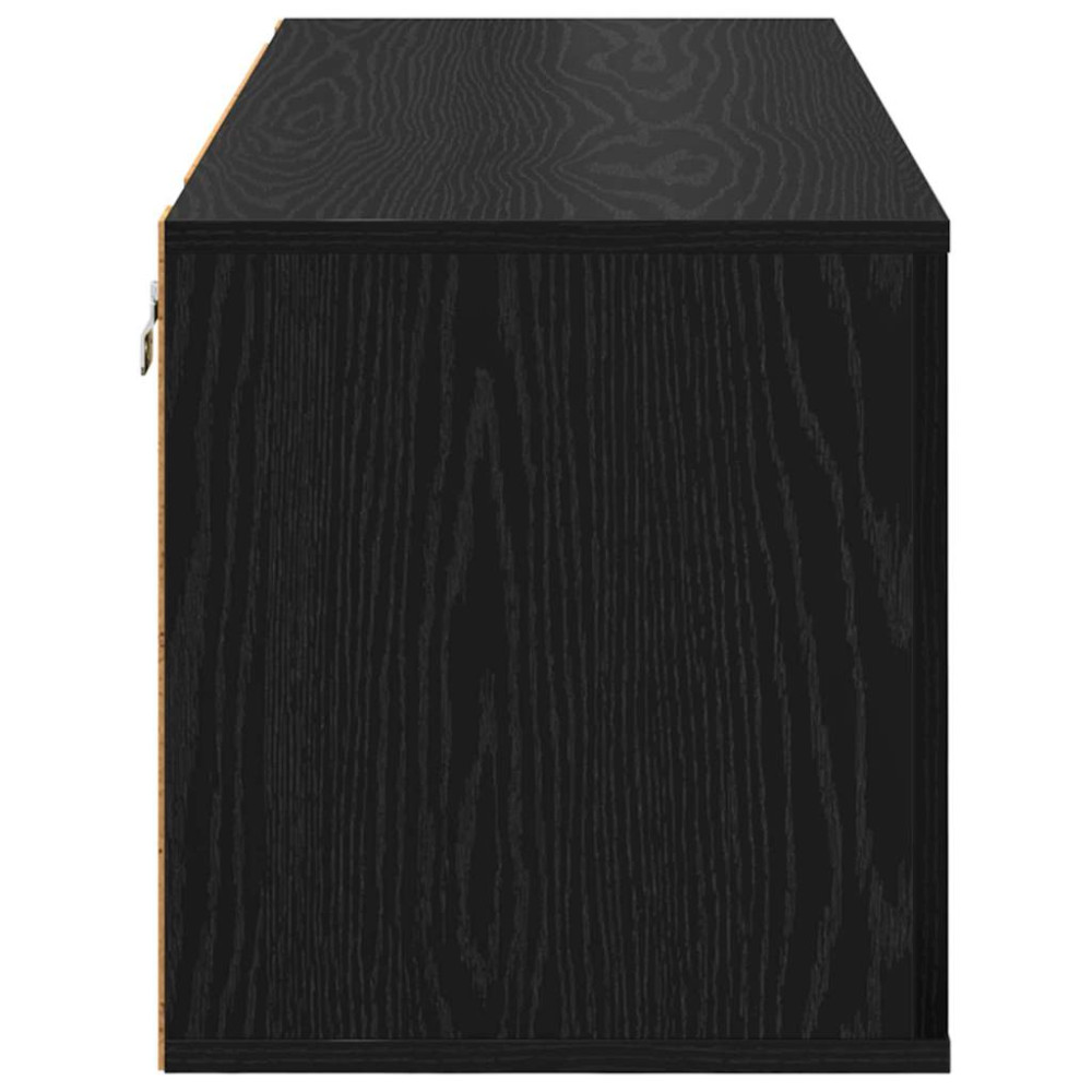 Produktbild för Skoskåp med hylla Svart ek 100 x 35 x 38 cm Konstruerat trä