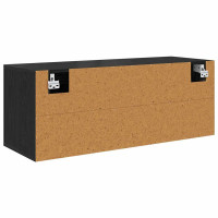 Produktbild för Skoskåp med hylla Svart ek 100 x 35 x 38 cm Konstruerat trä