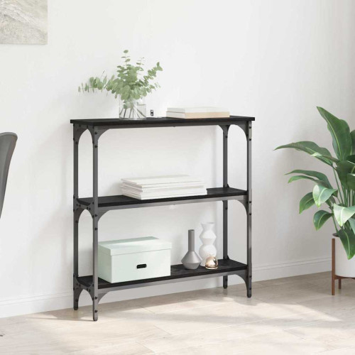vidaXL Konsolbord med hylla Svart Ek 75 x 22,5 x 75 cm Konstruerat trä