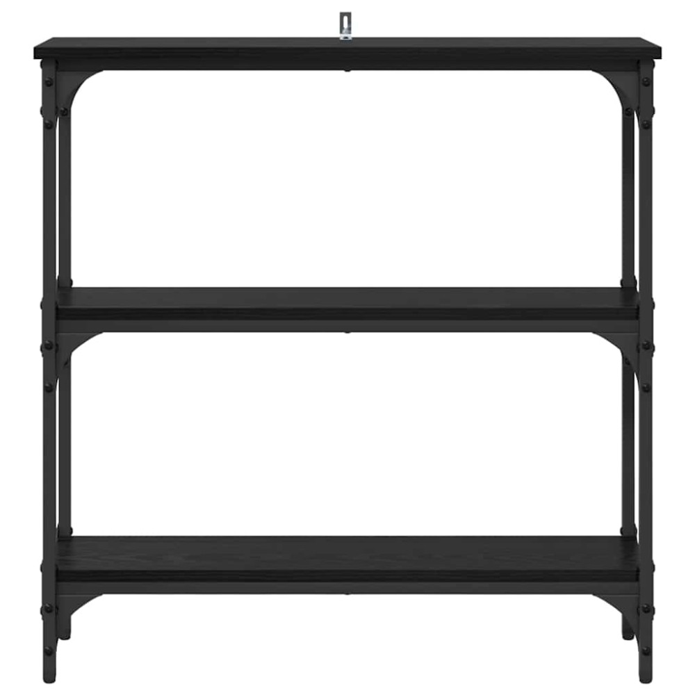 Produktbild för Konsolbord med hylla Svart Ek 75 x 22,5 x 75 cm Konstruerat trä