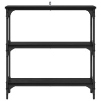 Produktbild för Konsolbord med hylla Svart Ek 75 x 22,5 x 75 cm Konstruerat trä