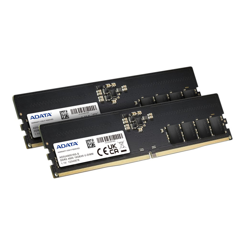 Produktbild för ADATA - DDR5 - sats - 32 GB: 2 x 16 GB - DIMM 288-pin - 4800 MHz / PC5-38400 - ej buffrad