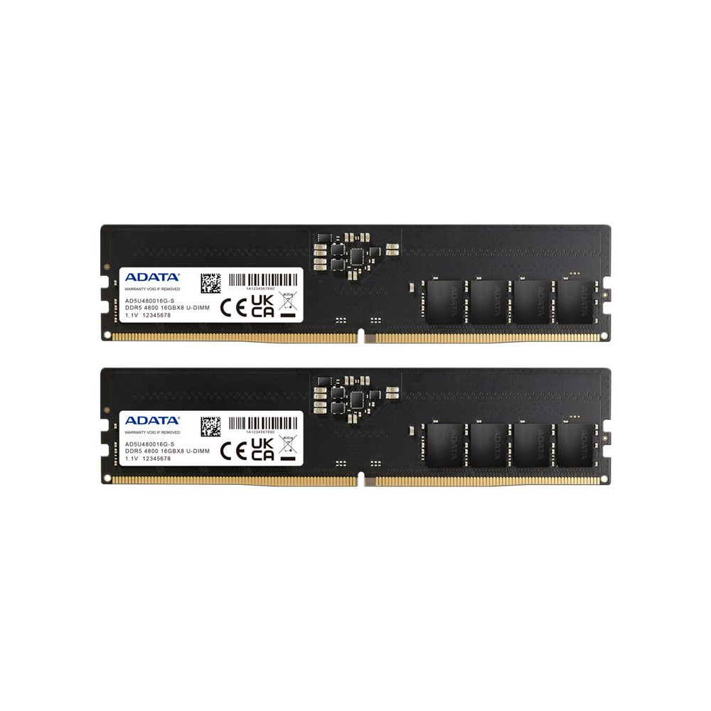 Produktbild för ADATA - DDR5 - sats - 32 GB: 2 x 16 GB - DIMM 288-pin - 4800 MHz / PC5-38400 - ej buffrad