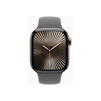 Produktbild för Apple Watch Series 10 (GPS + Cellular) - naturlig titan - smart klocka med sportband - klippgrå - 64 GB