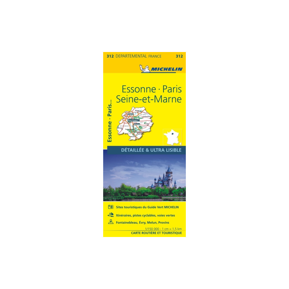 Produktbild för Essonne, Paris, Seine-et-Marne - Michelin Local Map 312