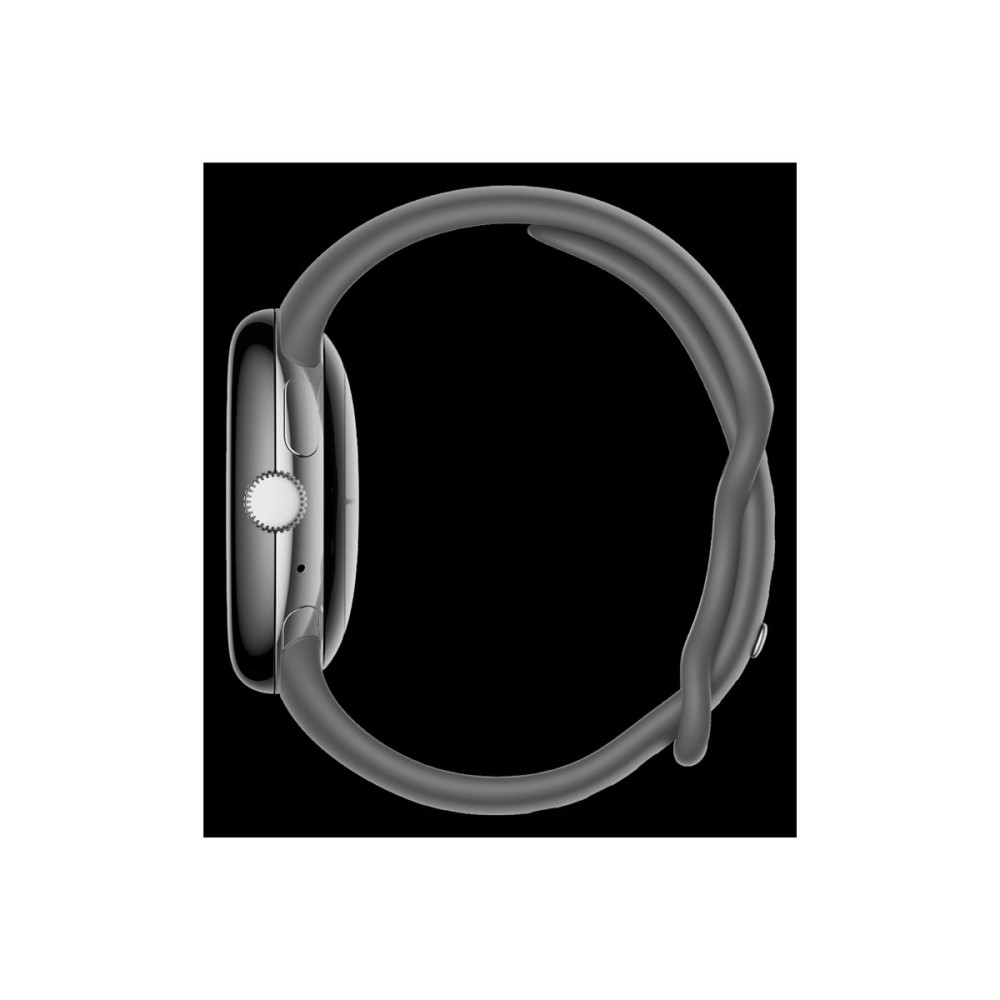 Produktbild för Google Pixel Watch - polerat silver - smart klocka med aktivt band - träkol - 32 GB