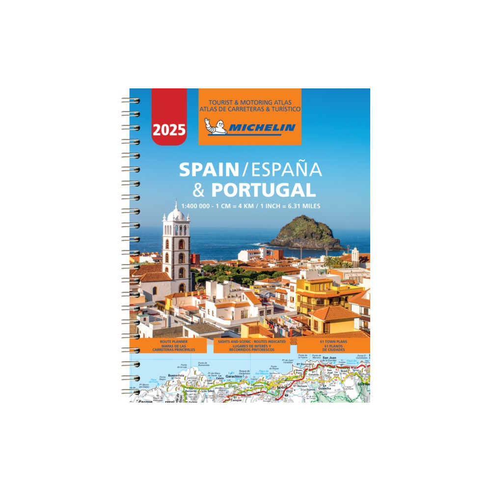 Produktbild för Spain & Portugal 2025 - Tourist and Motoring Atlas (A4-Spiral) (bok, spiral, eng)