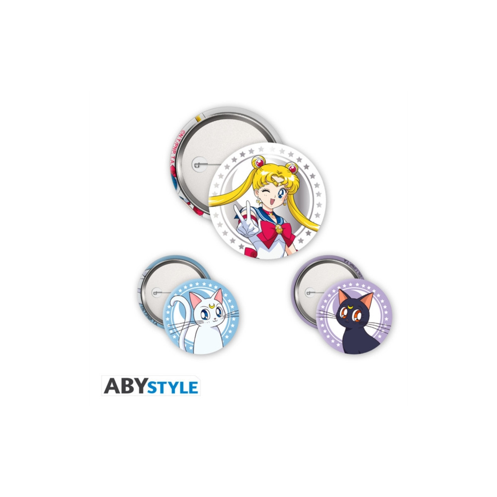 Produktbild för Sailor Moon Luna & Artemis 3 Badge Pack