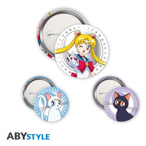 GB Posters & Merch Sailor Moon Luna & Artemis 3 Badge Pack