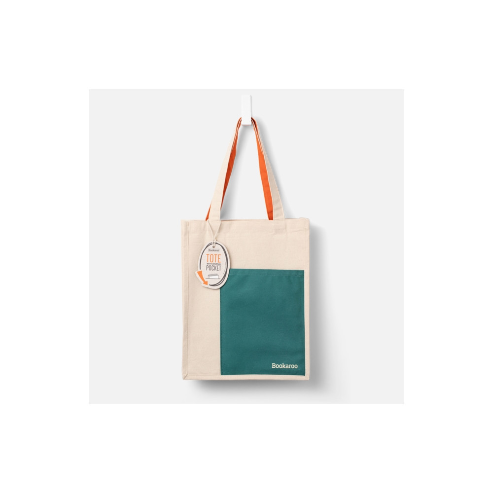 Produktbild för Bookaroo Tote Bag - Teal & Orange