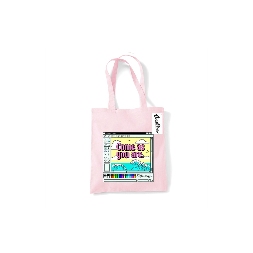 Produktbild för Letter Shoppe (Come As You Are) Pastel Pink Tote Bag