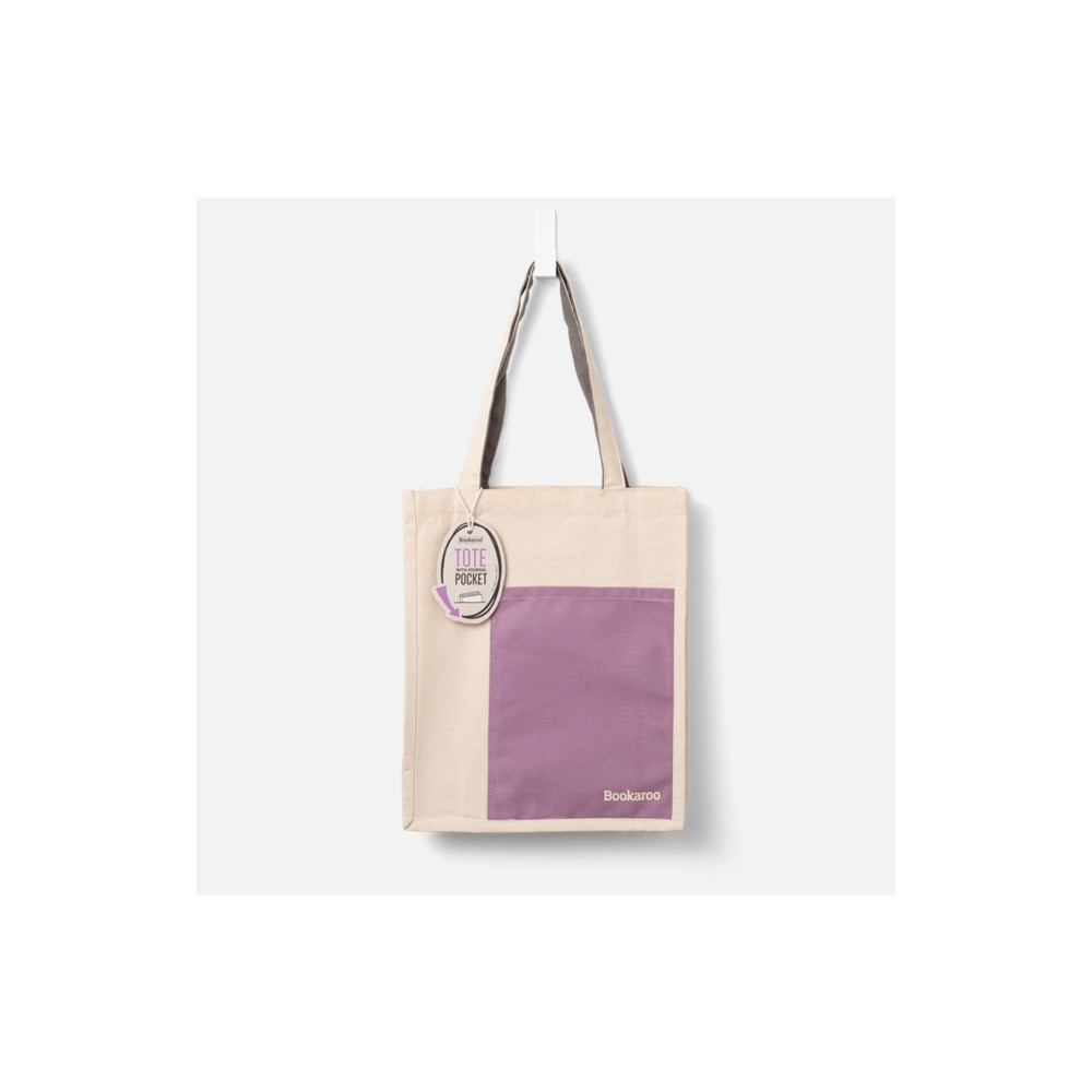 Produktbild för Bookaroo Tote Bag - Aubergine & Cream