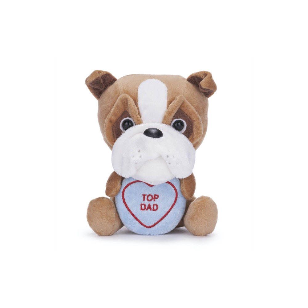 Produktbild för Love Hearts 7" Top Dad Bulldog Plush Gift
