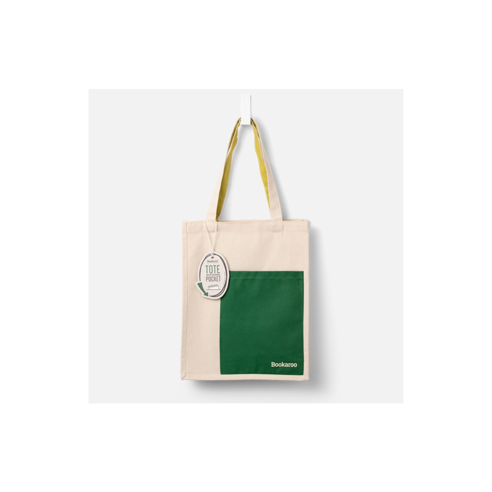 Produktbild för Bookaroo Tote Bag - Forest Green & Chartreuse
