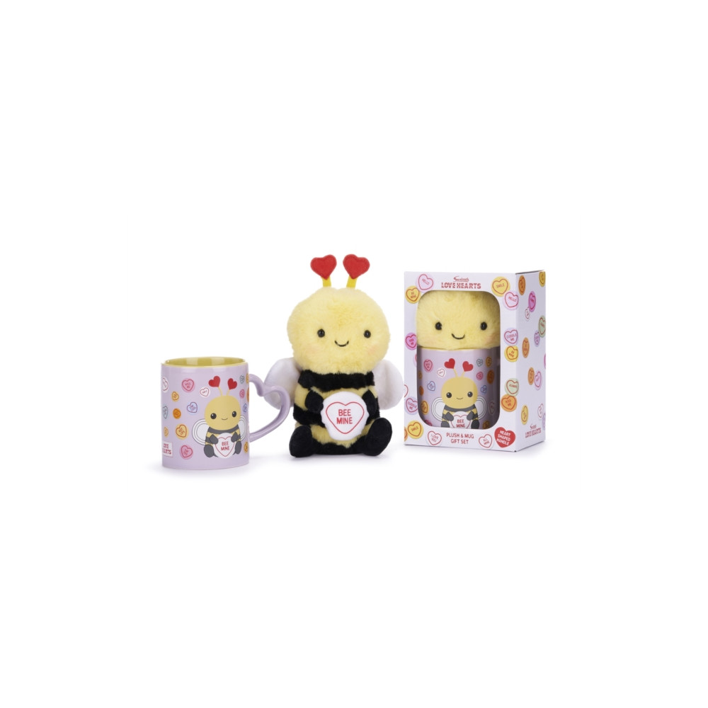 Produktbild för Love Hearts Bee Mine Mug And Plush Set