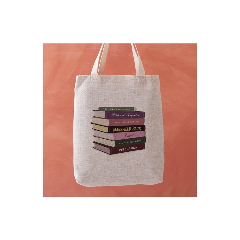 Produktbild för Jane Austen Book Stack Tote Bag