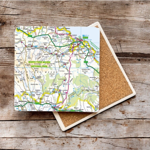 The Sugar Shed OS Map Ceramic Single Coaster - North York Moors National Park