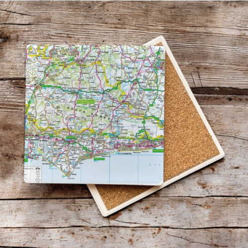 The Sugar Shed OS Map Ceramic Single Coaster - South Downs National Park