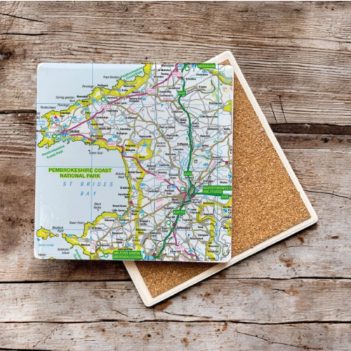 The Sugar Shed OS Map Ceramic Single Coaster - Pembrokeshire Coast National Park