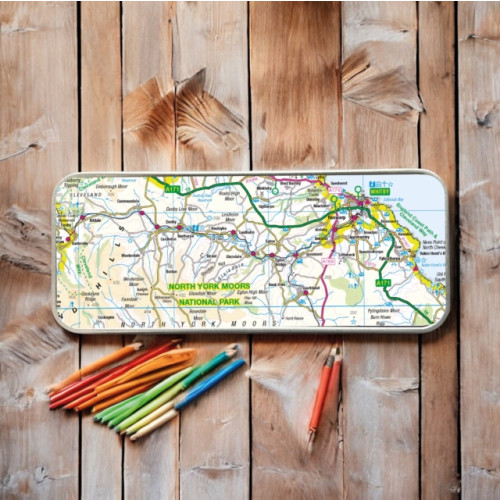 The Sugar Shed OS Map Metal Pencil Tin - North York Moors National Park