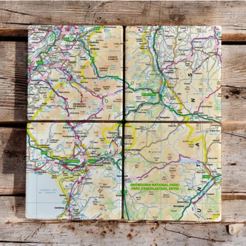 The Sugar Shed OS Map Ceramic Four Coaster Set - Snowdonia National Park