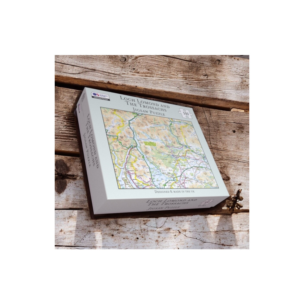 Produktbild för OS Map 500 Piece Premium Jigsaw Puzzle - Loch Lomond and The Trossachs National Park