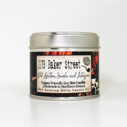 THE CANDLE ROOMS 221b Baker Street- Scented Soy Candle- Old Leather, Smoke and Intrigue
