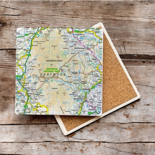 The Sugar Shed OS Map Ceramic Single Coaster - Dartmoor National Park