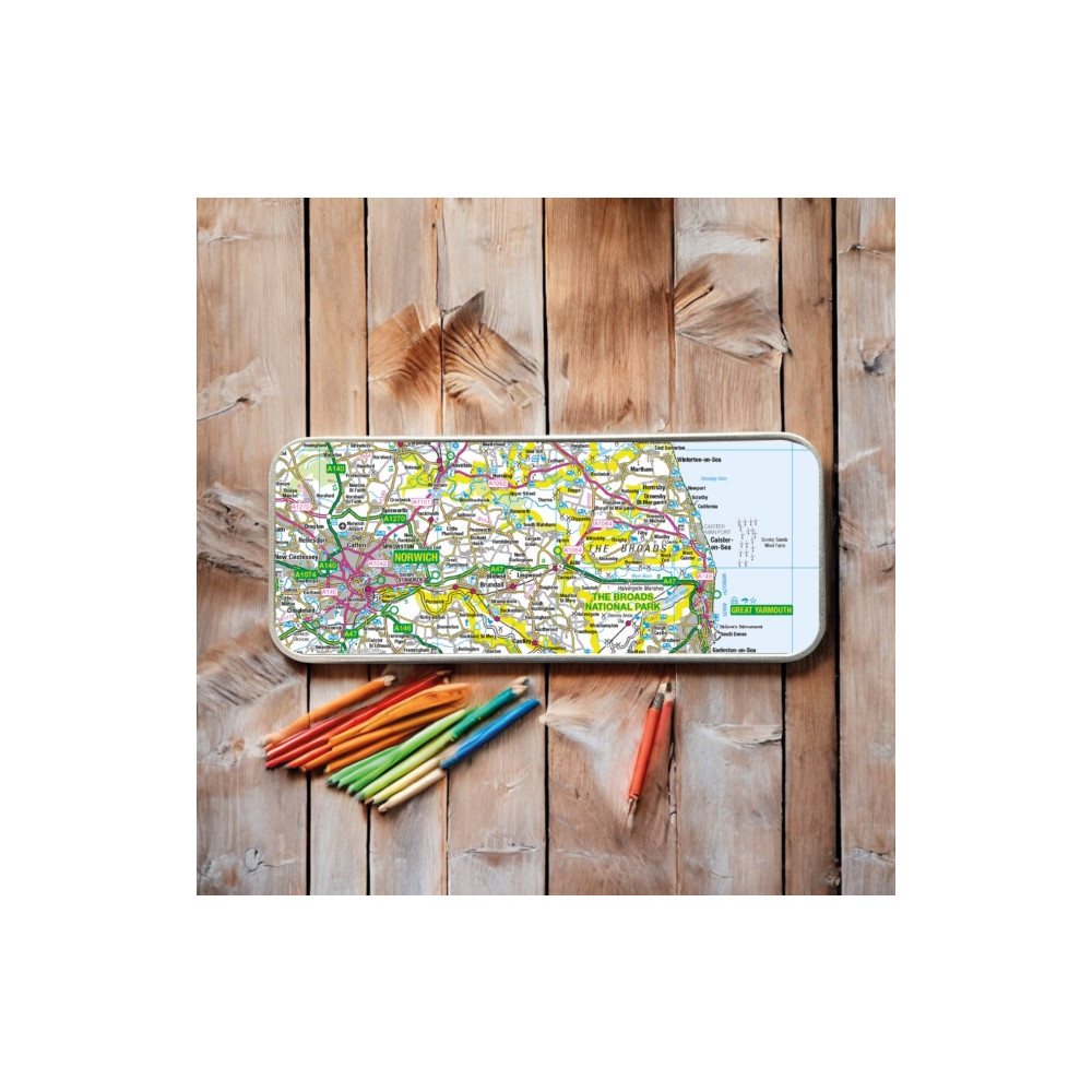 Produktbild för OS Map Metal Pencil Tin - The Broads