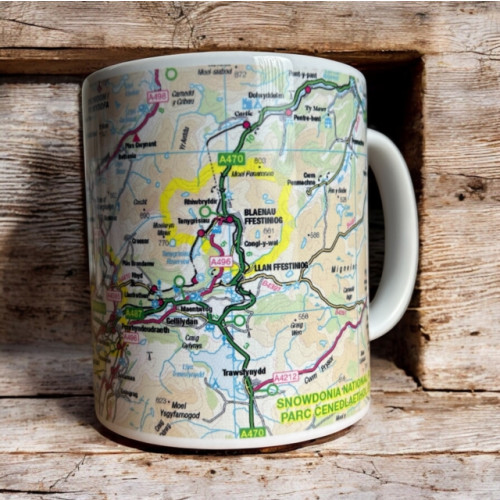 The Sugar Shed OS Map Ceramic Mug - Snowdonia National Park