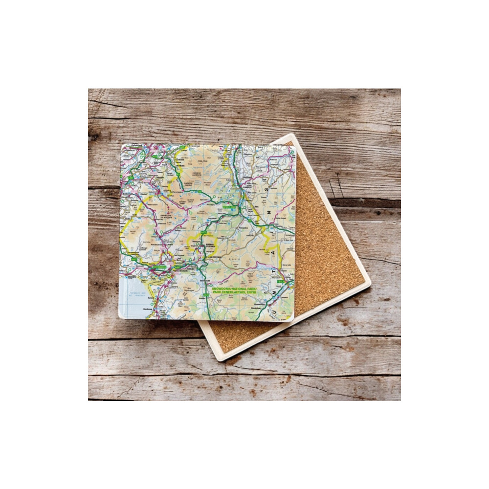 Produktbild för OS Map Ceramic Single Coaster - Snowdonia National Park